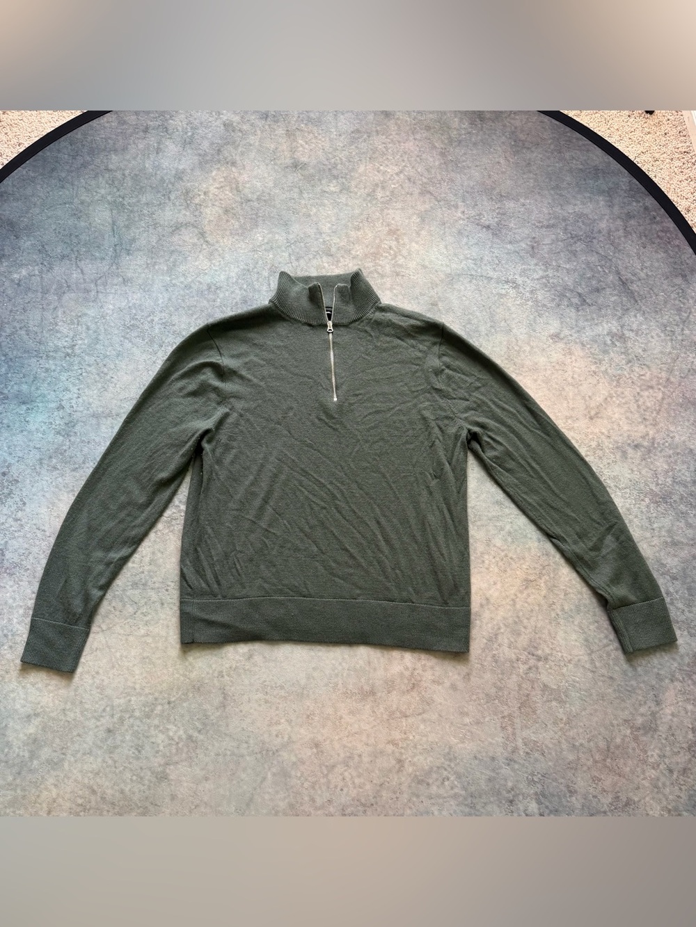 J. Crew Men’s Quarter-Zip Sweater in Olive Green